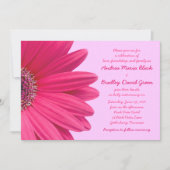 ピンクガーベラデイジー薄紫パープル結婚式招待状 招待状 (正面)