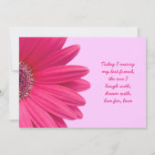 ピンクガーベラデイジー薄紫パープル結婚式招待状 招待状 (裏面)