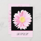 ピンクガーベラデイジー返信カード 招待状 (正面/裏面)