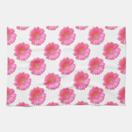 ピンクガーベラデイジー キッチンタオル