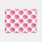 ピンクガーベラデイジー フリースブランケット (正面(横))