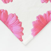 ピンクガーベラデイジー フリースブランケット (角)