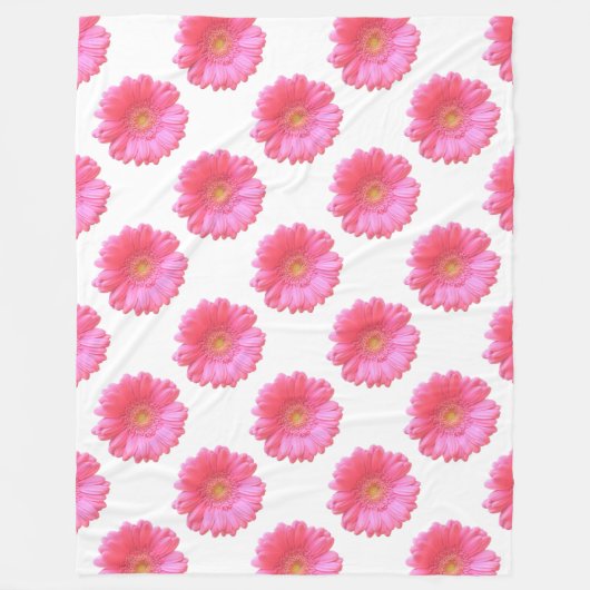 ピンクガーベラデイジー フリースブランケット (正面)