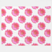 ピンクガーベラデイジー フリースブランケット (正面(横))