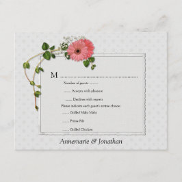 ピンクガーベラデイジーRSVP 出欠カード