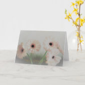 ピンクガーベラフラワーズ誕生日 カード (黄色い花)