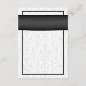 ピンクガーベラ黒いリボン結婚式レセプションインサート エンクロージャーカード (裏面)