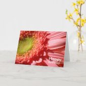 ピンクガーベラ – ハッピーバースデー カード (黄色い花)