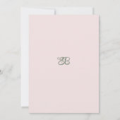 ピンクガーランド牡丹ユーカリ葉の表番号 招待状 (裏面)