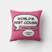 ピンクガーリーおもしろいワールドの最高のいことモダン クッション (裏面)