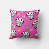 ピンクガーリーかわいいかわいいパンダベアーラブハート クッション (裏面)