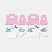 ピンクガーリーかわいいベビー恐竜キッズパーティー フェイバーボックス (折り畳みなし)