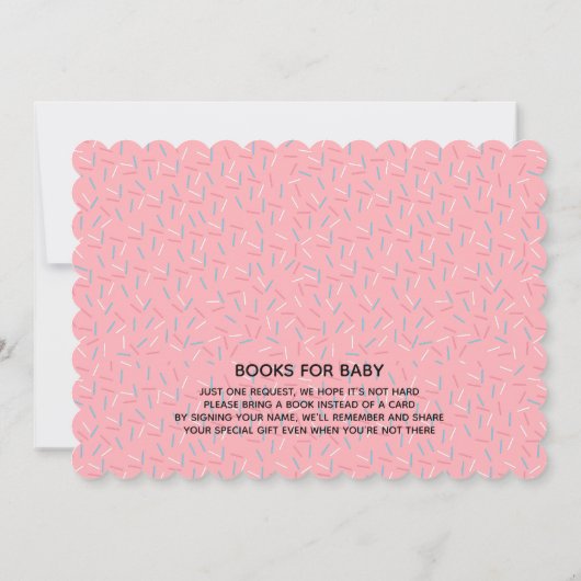 ピンクガーリーかわいいミルクとクッキー赤ちゃんシャワー 招待状 (裏面)