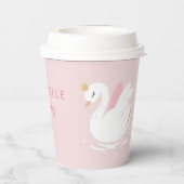 ピンクガーリーかわいい白鳥エレガントな誕生日パーティーデコル 紙コップ (裏面)