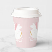 ピンクガーリーかわいい白鳥エレガントな誕生日パーティーデコル 紙コップ (右)