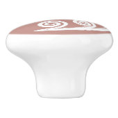 ピンクガーリーがかった白の自然インスパイアファーンのカール セラミックノブ (側面)