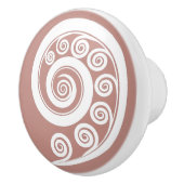 ピンクガーリーがかった白の自然インスパイアファーンのカール セラミックノブ (右)