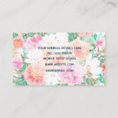 ピンクガーリーとオレンジの花水絵を描色 名刺 (裏面)