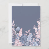 ピンクガーリーとグレーの冬の葉クリスマスパーティーI 招待状 (裏面)