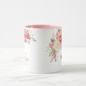 ピンクガーリーとサンゴバラ名モノグラムマグ マグカップ (中央)