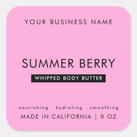 ピンクガーリーとブラックのスキモダンカレのJAR製品 スクエアシール (正面)