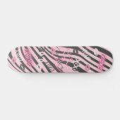 ピンクガーリーとブラックXOXOバレンタインスケートボード スケートボード (横)