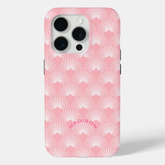 ピンクガーリーとホワイトアートのデコパターンモノグラム Case-Mate iPhoneケース (裏面)