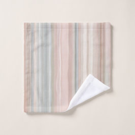 ピンクガーリーとミントモダン沿岸ストライプ バスタオルセット
