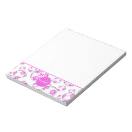 ピンクガーリーと白のサッカーボールパーソナライズされた ノートパッド