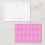 ピンクガーリーと白のフリップのフロップと水玉模様 ノートカード (正面/裏面)