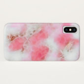 ピンクガーリーと白の大理石のパターン Case-Mate iPhoneケース (裏面(横))