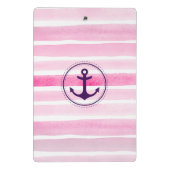 ピンクガーリーと白の水色といかり ミニクリップボード (裏面)