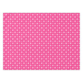 ピンクガーリーと白の雪片クリスマスパターン テーブルクロス (正面(横))