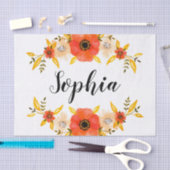 ピンクガーリーと白の雪片クリスマスパターン 薄葉紙 (クラフト)