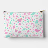 ピンクガーリーと緑のテラゾモザイクポーチ アクセサリーポーチ (裏面)