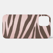 ピンクガーリーと茶色のゼブラ Case-Mate iPhoneケース (裏面 (横))