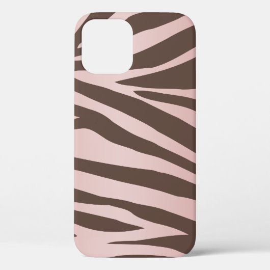 ピンクガーリーと茶色のゼブラ Case-Mate iPhoneケース (裏面)