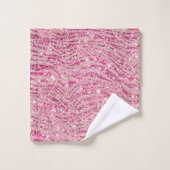 ピンクガーリーと赤面グリッターゼブラ バスタオルセット (ウォッシュタオル)