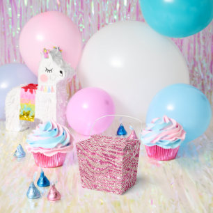 ピンクガーリーと赤面グリッターゼブラ フェイバーボックス