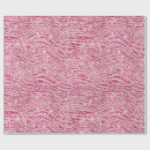 ピンクガーリーと赤面グリッターゼブラ ラッピングペーパー (フラット)