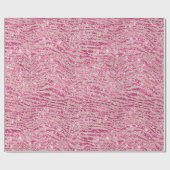 ピンクガーリーと赤面グリッターゼブラ ラッピングペーパー (フラット)