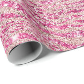 ピンクガーリーと赤面グリッターゼブラ ラッピングペーパー (ロールコーナー)