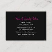 ピンクガーリーと黒のヘア千鳥格子のサロン 名刺 (裏面)