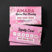 ピンクガーリーのアフリカの髪の編み写真の編組 ロイヤリティカード