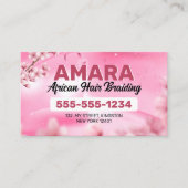 ピンクガーリーのアフリカの髪の編み写真の編組 ロイヤリティカード (正面)