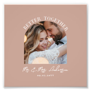 ピンクガーリーのアー結婚チ写真のギフトホームデコール フォトプリント           