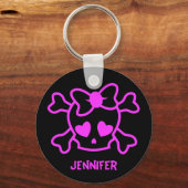 ピンクガーリーのエモスカルとボーネーム女 キーホルダー (正面)
