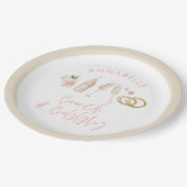 ピンクガーリーのカクテルブランチと泡立つブライダル  ペーパープレート (アングル)