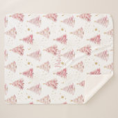 ピンクガーリーのクリスマスツリー シェルパブランケット (正面(横))