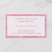 ピンクガーリーのグラムグリッターのスパークル付きテクスチャ 名刺 (裏面)